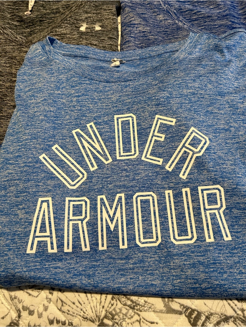 Under Armour Blue and Charcoal Heather Graphic Tee Set - Picture 2 of 4